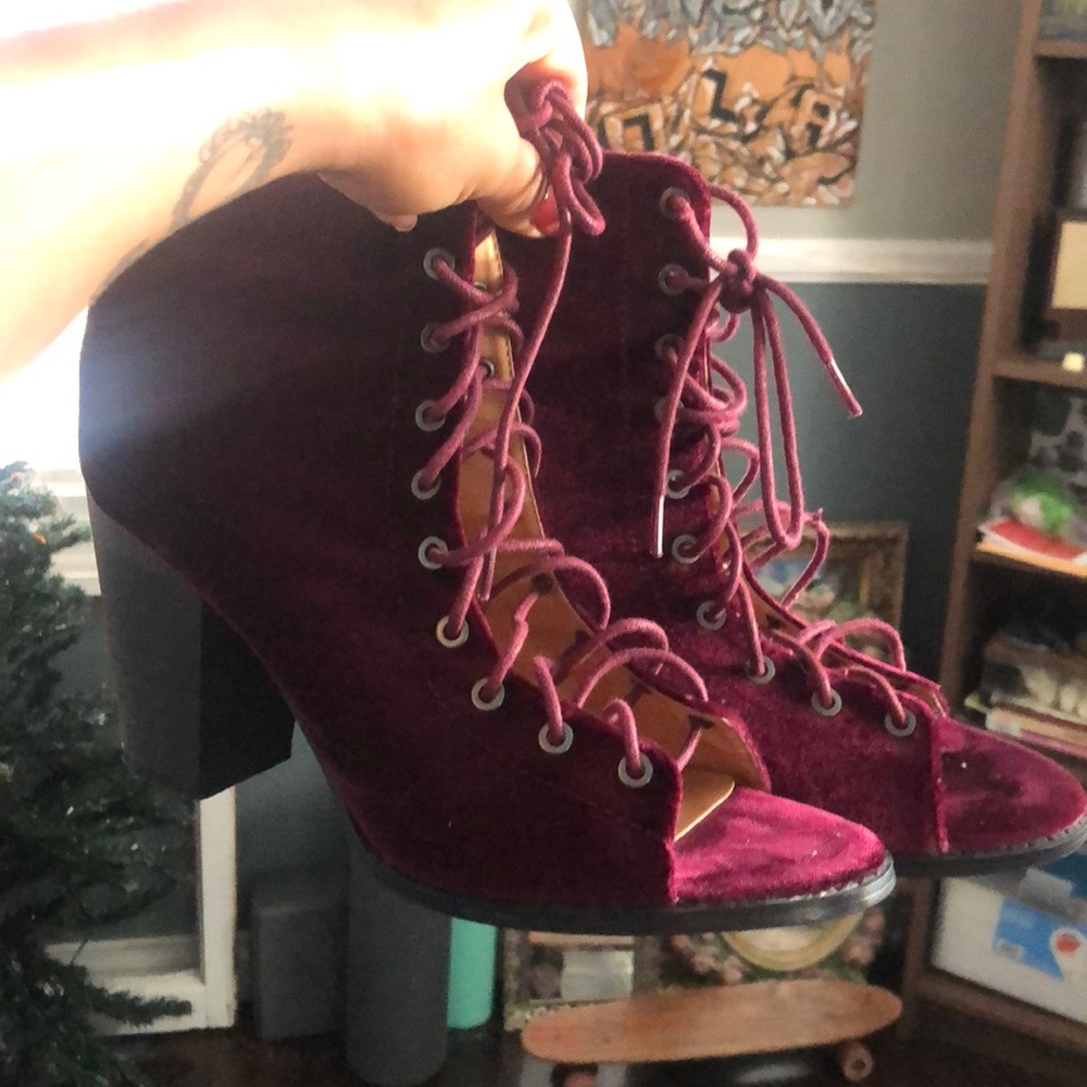strap up bootie heels
